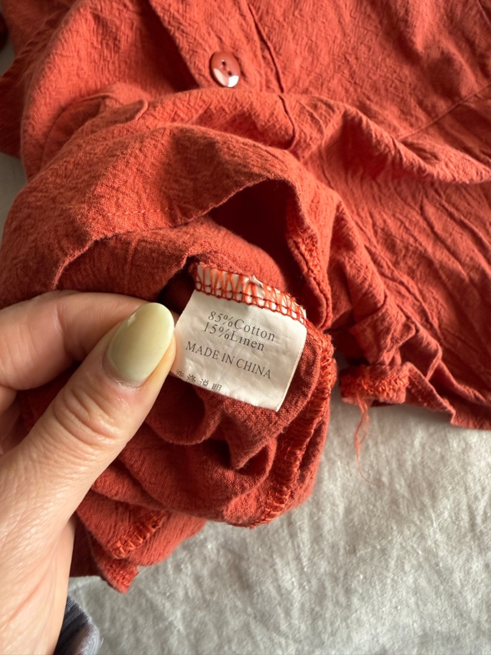 Sleeveless Button-Front Rust Red Romper - Picture 2 of 3